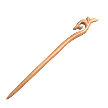 CrystalMood Handmade Carved Wood Hair Stick Spiral 6.6" Boxwood